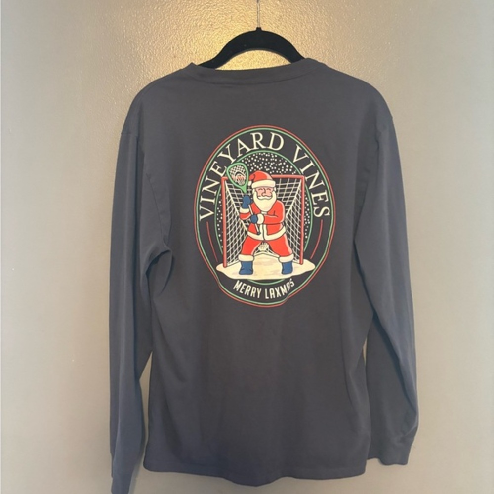 Vineyard Vines Merry Laxmas Long Sleeve Men’s Tee - Picture 7 of 7